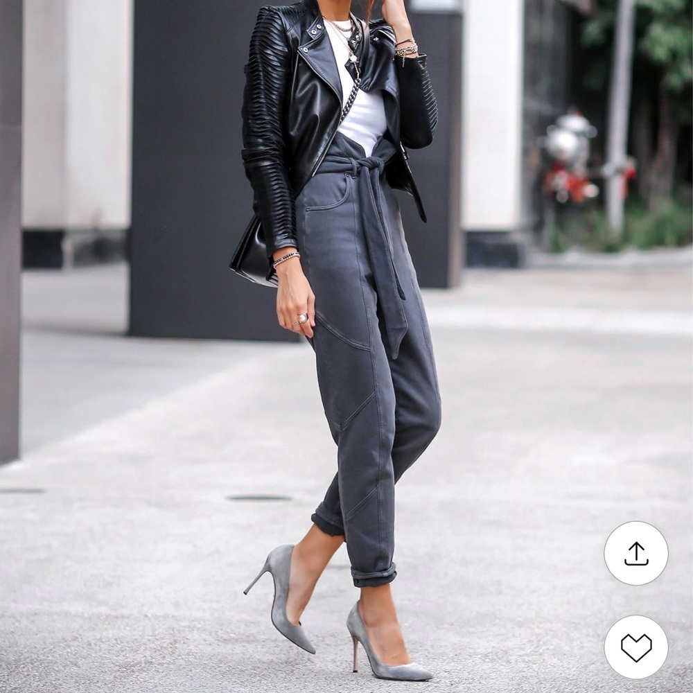 NWT Retrofete Washed Terry Pants in dark grey